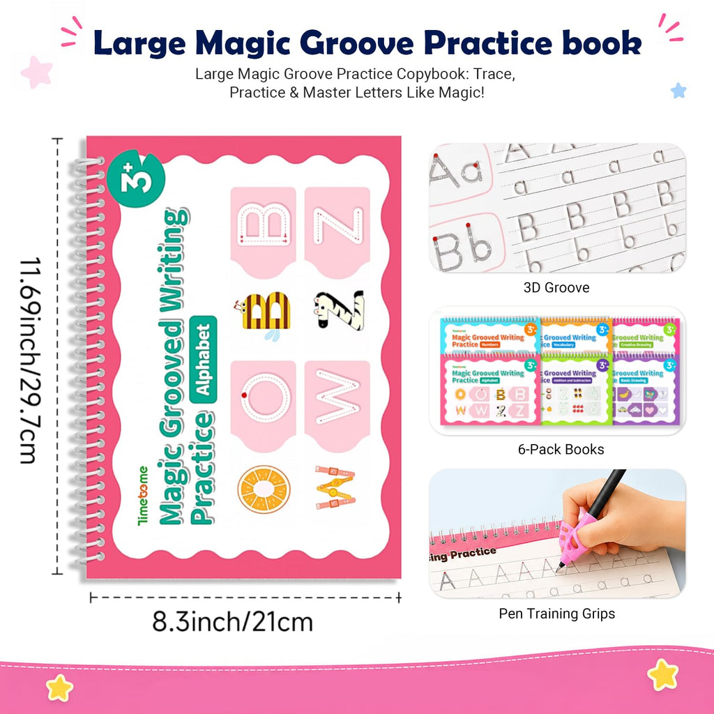 Magic Grooved Writing Practice for Kids, Grooved Writing Books