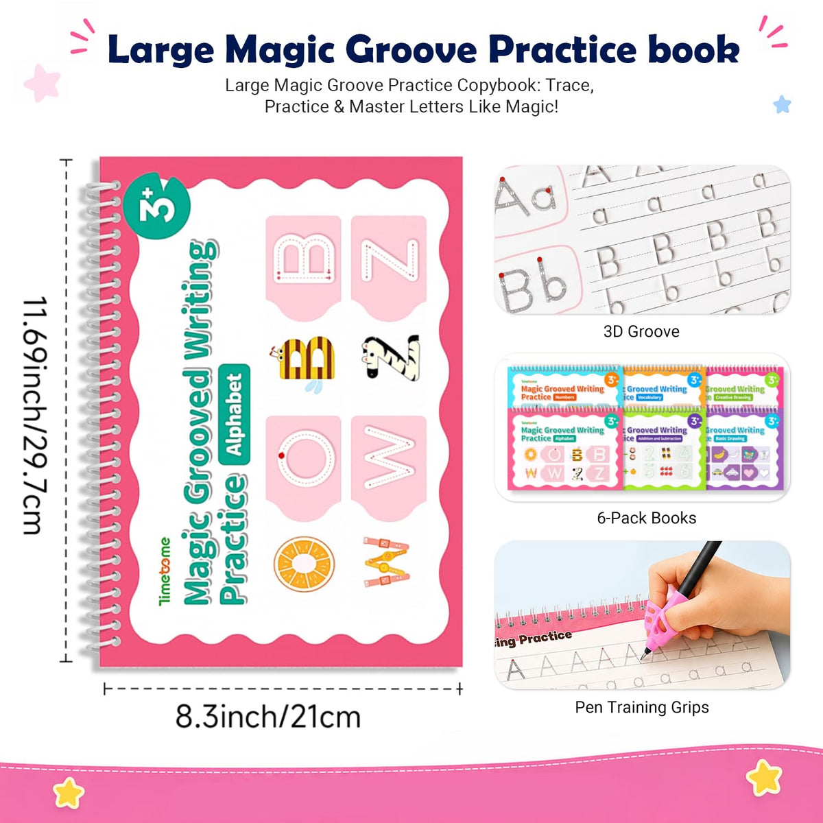 Magic Grooved Writing Practice for Kids, Grooved Writing Books