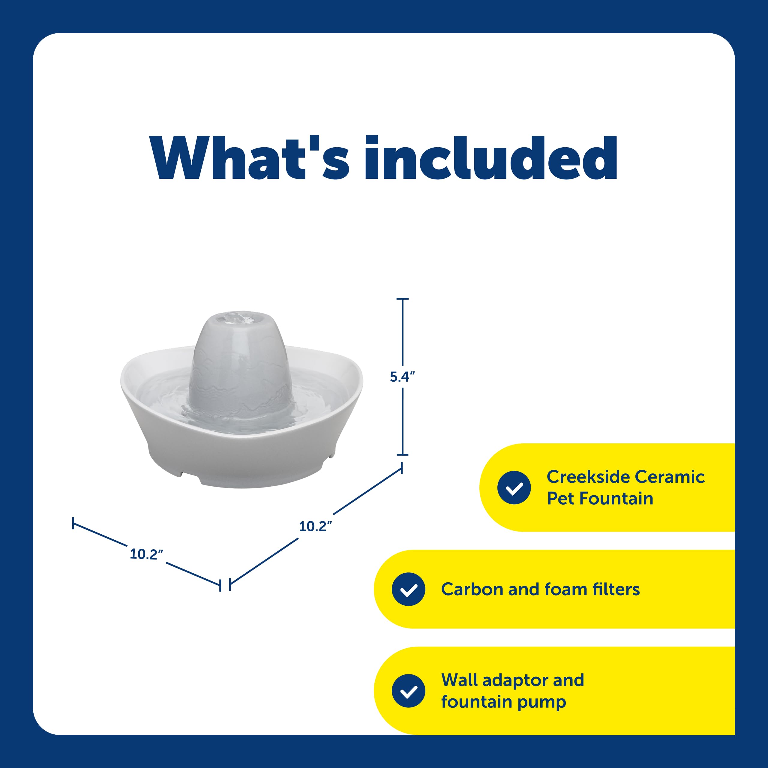 Buy now PetSafe Ceramic Pet Fountain ƒ?? for Cats and Small Dogs ƒ?? 60 Oz Water Capacity ƒ?? Whisper-Quiet Water Flow ƒ?? Great for Shy or Timid Pets ƒ?? Fresh, Filtered Water at indiglob india