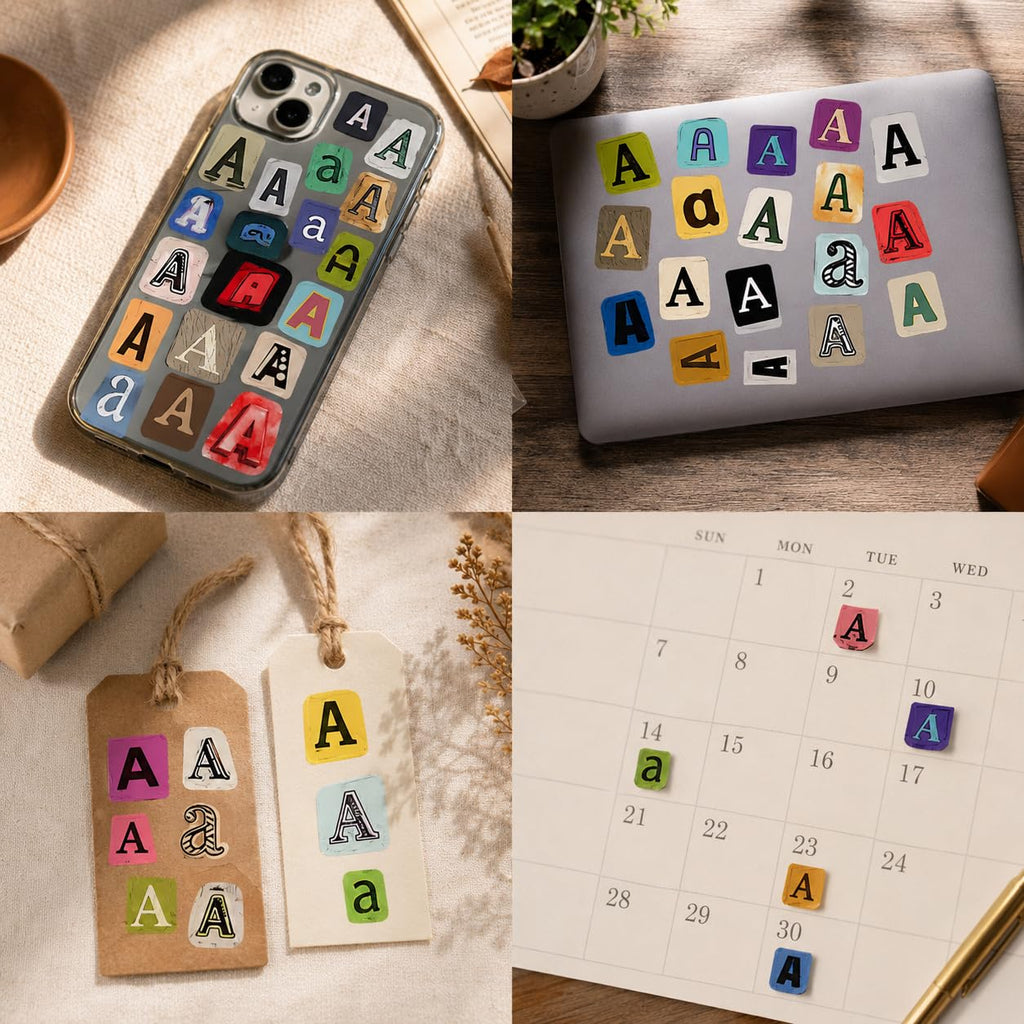 1600+ Pcs Vintage Letter Stickers Book for Scrapbooking DIY Crafts Notebook