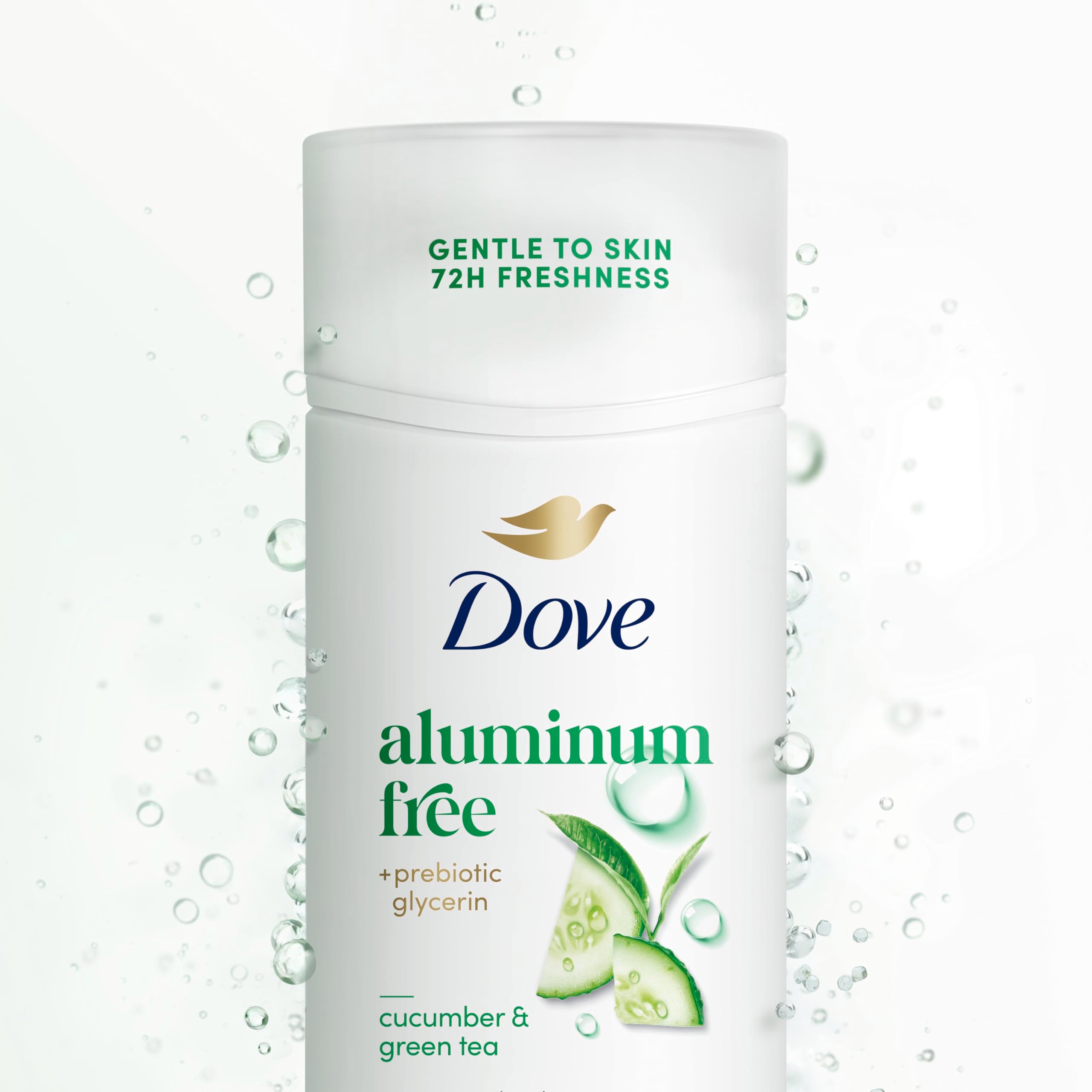 Dove Deodorant Stick Cucumber & Green Tea for 72 Hour Odor Protection Aluminum Free 2.4 oz (Pack of 2)