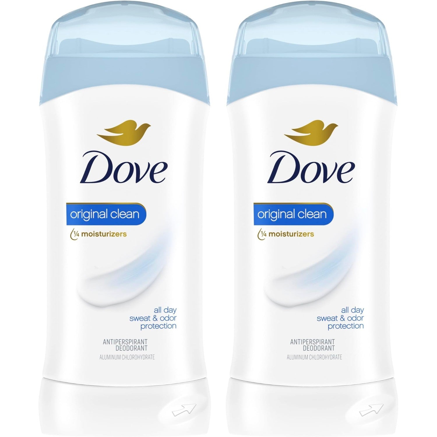Dove Antiperspirant Deodorant Stick Original Clean 2.6 oz 2PK | All Day Underarm Sweat & Odor Protection for Women. Invisible Solid