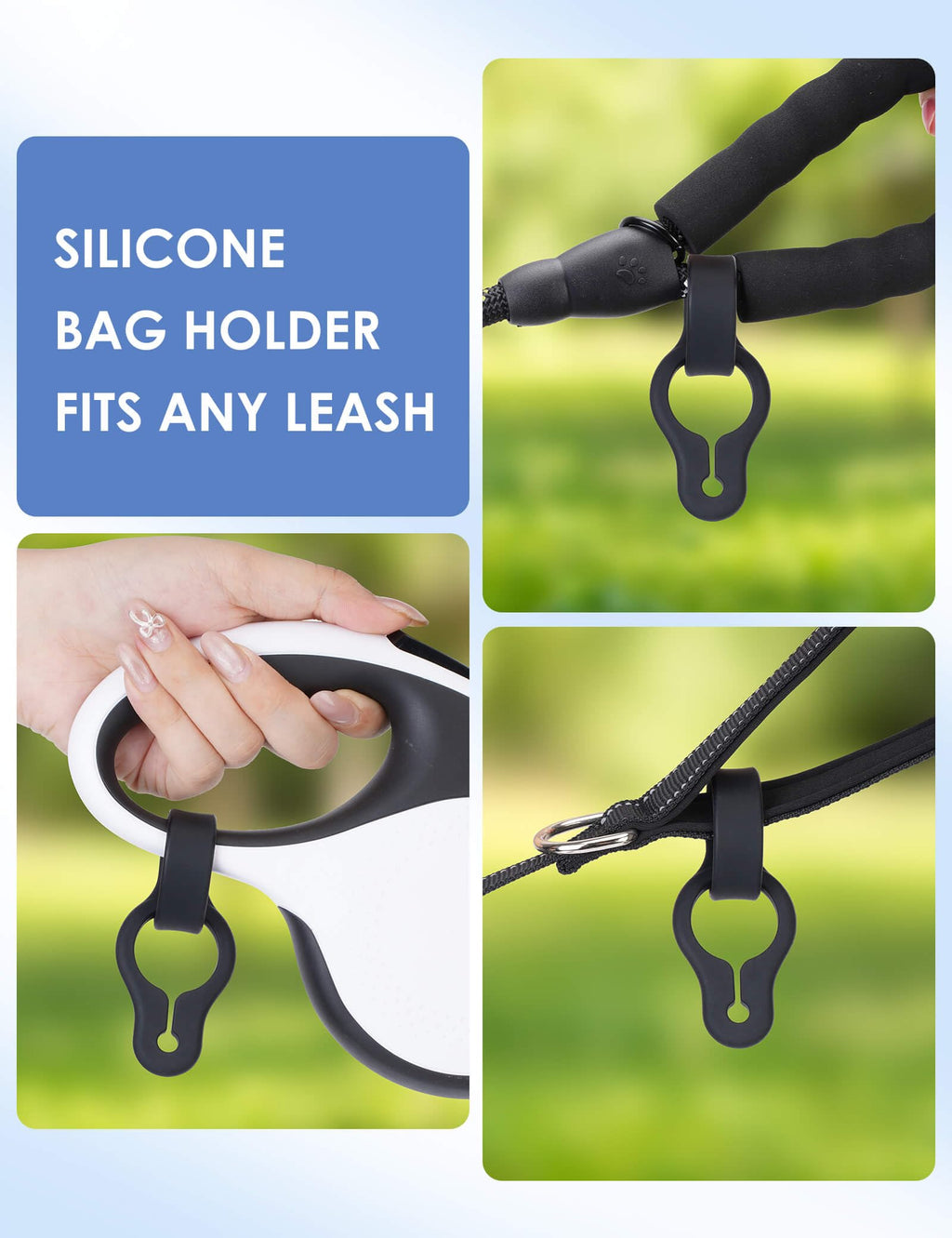 Gobeigo 2-Pack Thick Silicone Used Poop Bag Holder – No More Stinky Hands