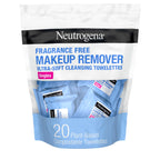 Neutrogena Makeup Remover Towelettes for Face with Micellar Water Daily Alcohol-Free, 20 ct | Makeup Remover, Makeup Removing Cleansing Wipes, Suitable for Dirt & Oil Removal, Alcohol-Free