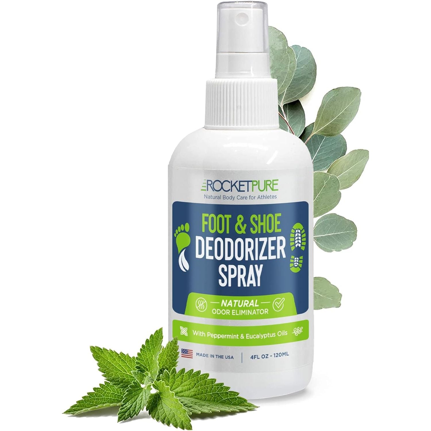 Buy now Rocket Pure Natural Foot & Shoe Deodorizer Spray - Foot Spray for Smelly Feet & Shoe Spray for Smelly Shoes - Removes, Controls & Prevents Odors - Made with Essential Oils - Made in USA (Mint, 4oz) at indiglob india