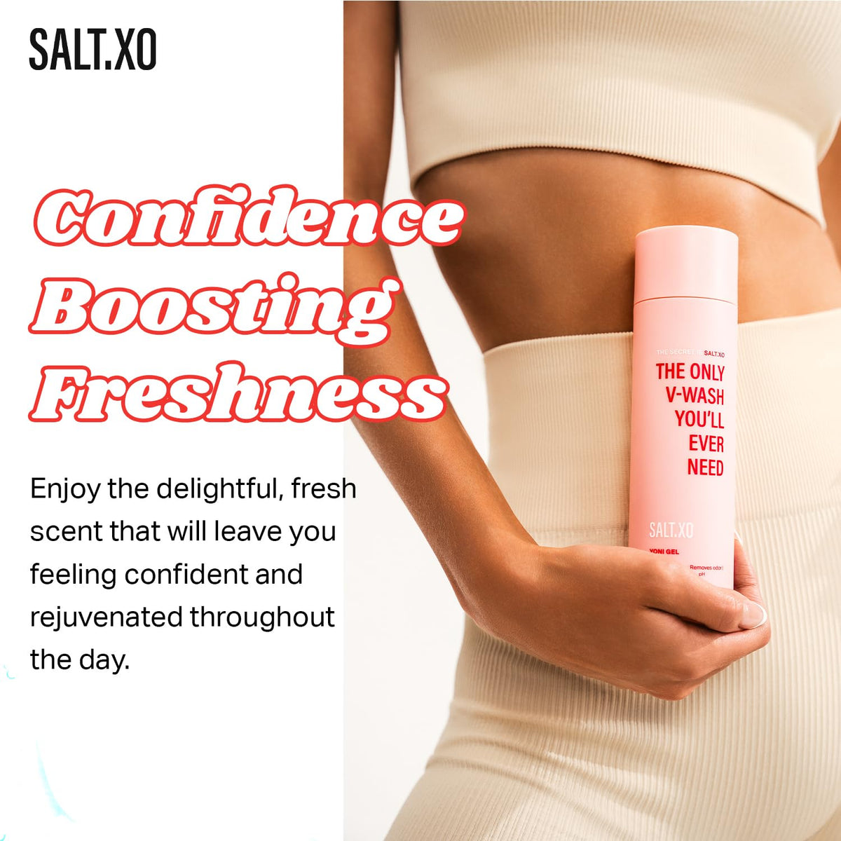 SALT.XO pH Balancing Yoni Gel Wash, Refreshing Peppermint Intimate Gel Wash for Women, pH Balance V Wash Cruelty-Free, Odor Fighting Feminine Hygiene Wash (8 Fl Oz)