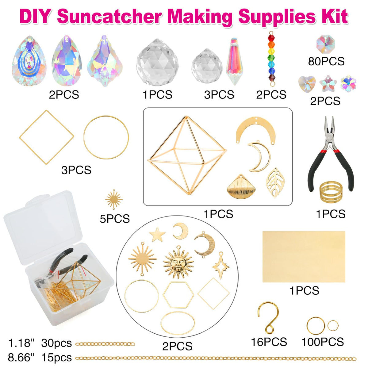 DIY Suncatchers, 400pcs Sun Catchers Supplies Kit Art and Crafts for Adults
