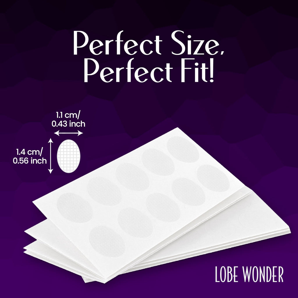 Lobe Wonder The ORIGINAL Earring Support Patches – 60 Clear & Latex-Free