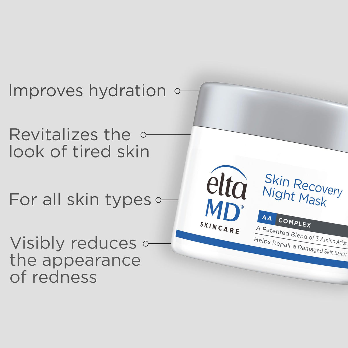 EltaMD Skin Recovery Overnight Face Mask, Moisturizing Night Cream, 1.7 oz