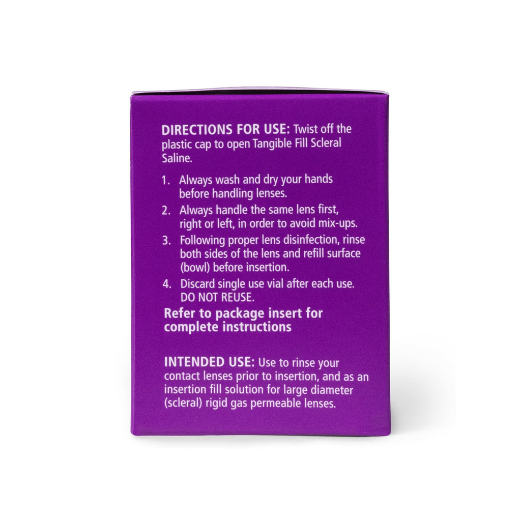 Tangible Fill Saline Solution for Scleral & Rigid Gas Permeable Contact Lenses, Single-Use, 5mL (Pack of 60)
