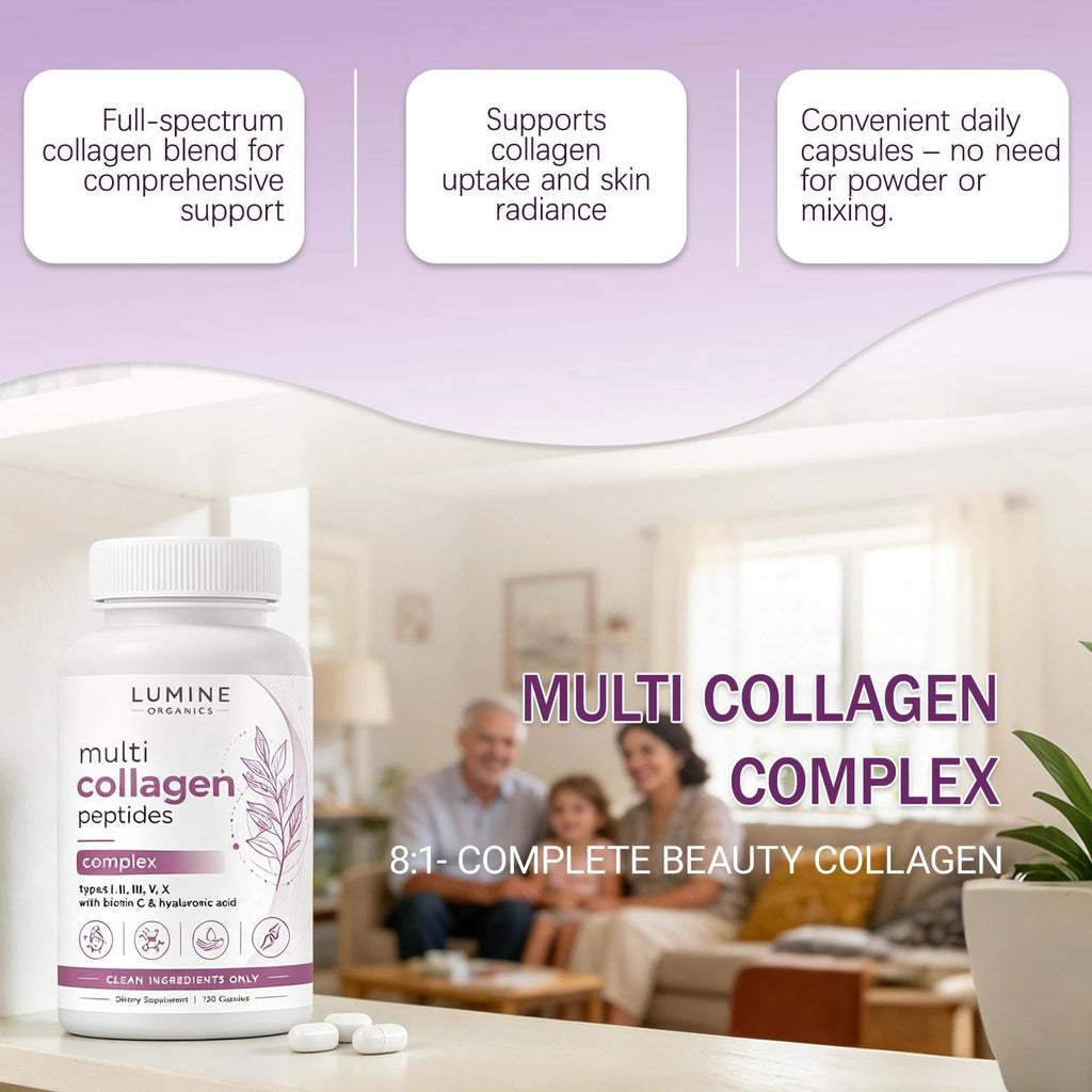 LUMINE Multi Collagen Peptides Capsules, 120 Capsules
