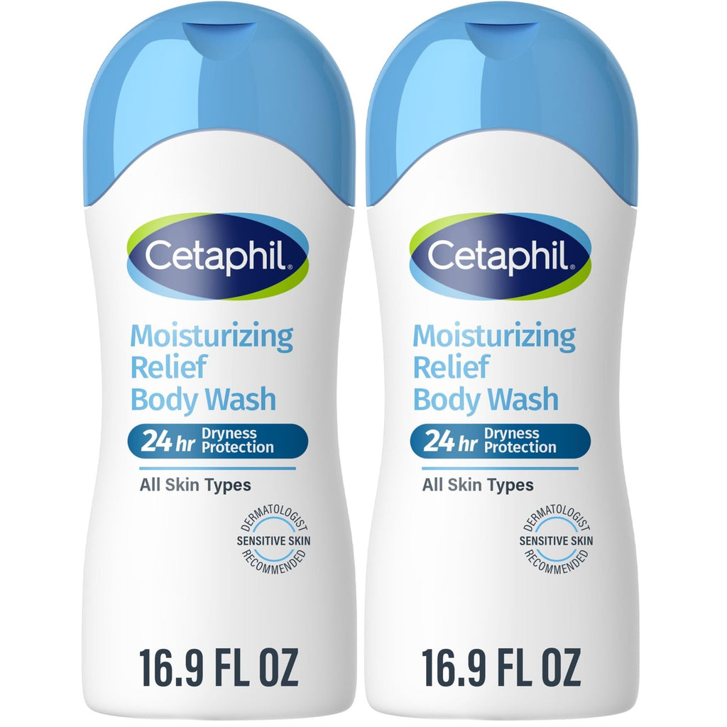 Cetaphil Moisturizing Body Wash, Sensitive Skin, Fragrance Free, 16.9 fl oz | Hydrating Body Wash for Women and Men, Fragrance-Free, Dermatologist Recommended, Soothes Dry, Sensitive Skin
