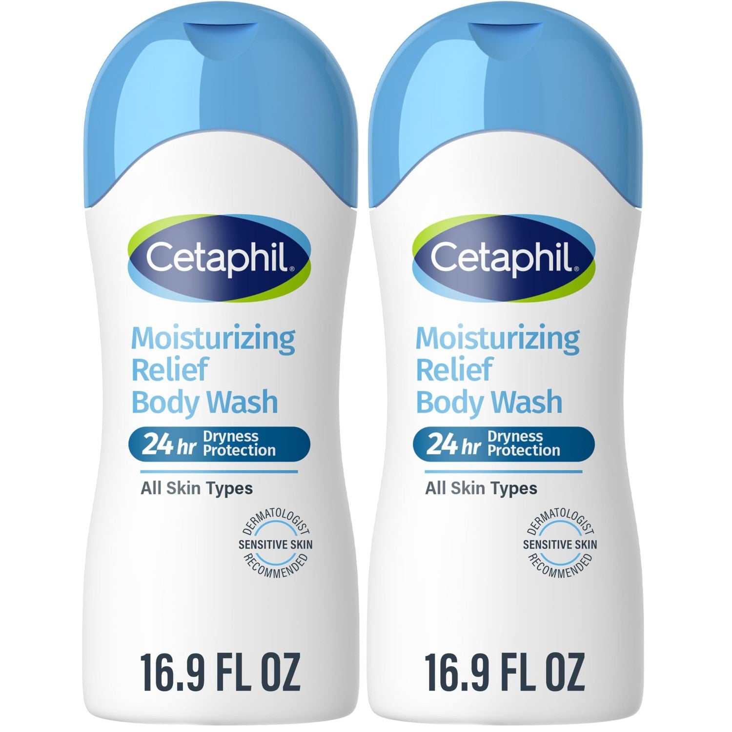 Cetaphil Moisturizing Body Wash, Sensitive Skin, Fragrance Free, 16.9 fl oz | Hydrating Body Wash for Women and Men, Fragrance-Free, Dermatologist Recommended, Soothes Dry, Sensitive Skin