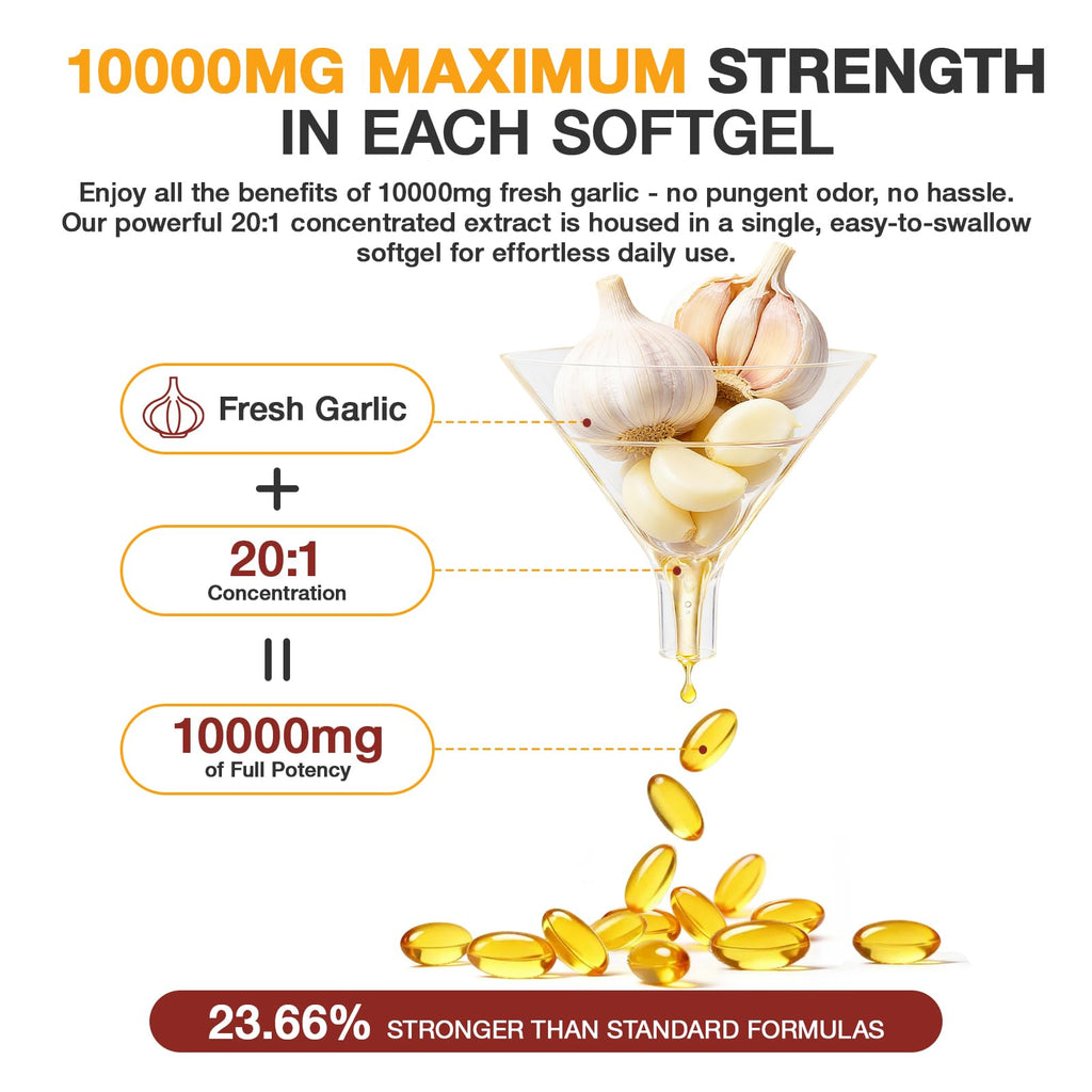 Odorless Aged Garlic Extract - 2-Year Aged Garlic Supplement for Heart Health & Immune Support - Natural Antioxidant Formula, Non-GMO, Gluten-Free - 300 Softgels (150-Day Supply)