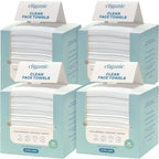 Cliganic Clean Face Towels XL, Disposable, Ultra-Absorbent, Hypoallergenic & Soft - Makeup Remover Dry Wipes, Pamper Your Face, Feel Fresh & Radiant, Hygienic Towelettes, for All Skin Types (50 Ct)