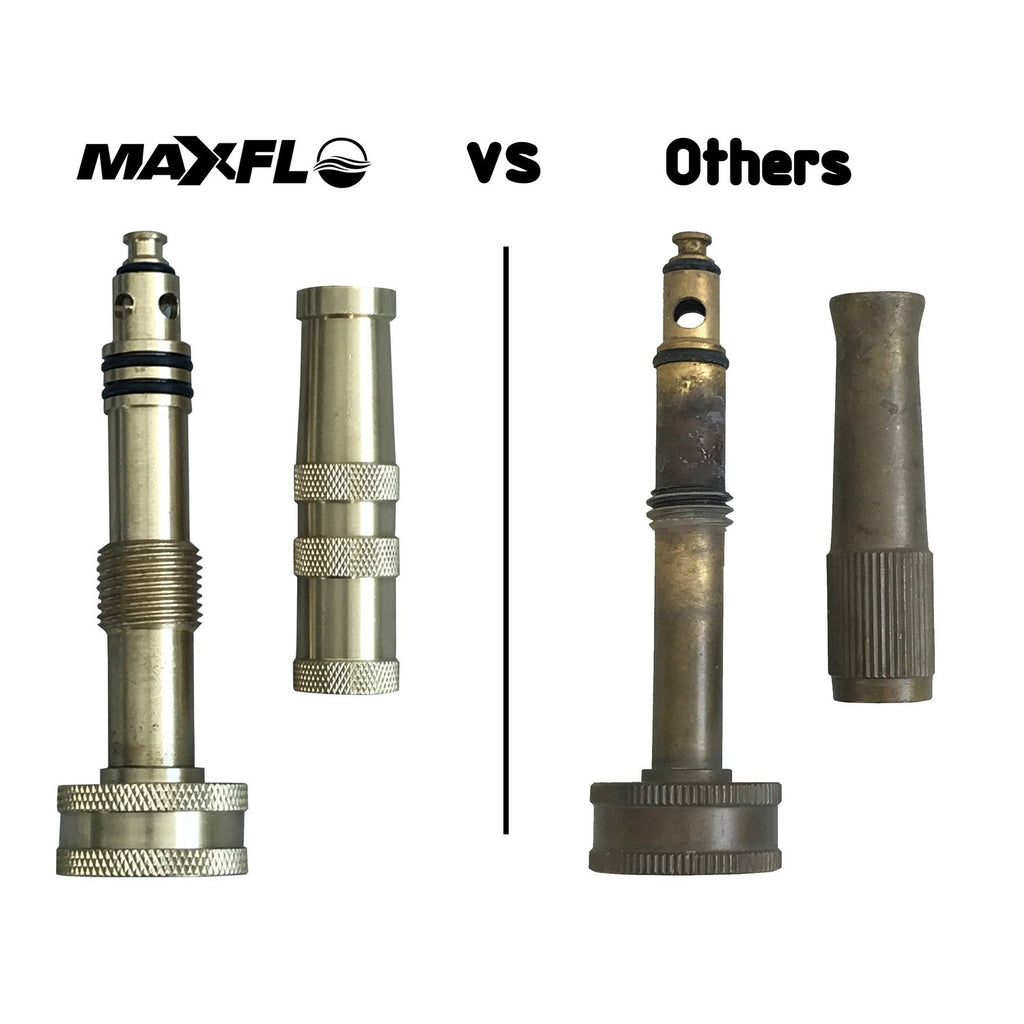 High Pressure Hose Nozzle Heavy Duty | Brass Water Hose Nozzles for Garden Hoses | Adjustable Function | Fits Standard Hoses, Garden Sprayer, Spray Nozzle, Power Washer Nozzle