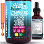 Lymphatic Drainage Drops - Organic Lymphatic Support Supplement with Burdock Root Echinacea Elderberry Dandelion Astragalus Milk Thistle Sea Moss Red Clover Marigold Drop by Clean Nutra