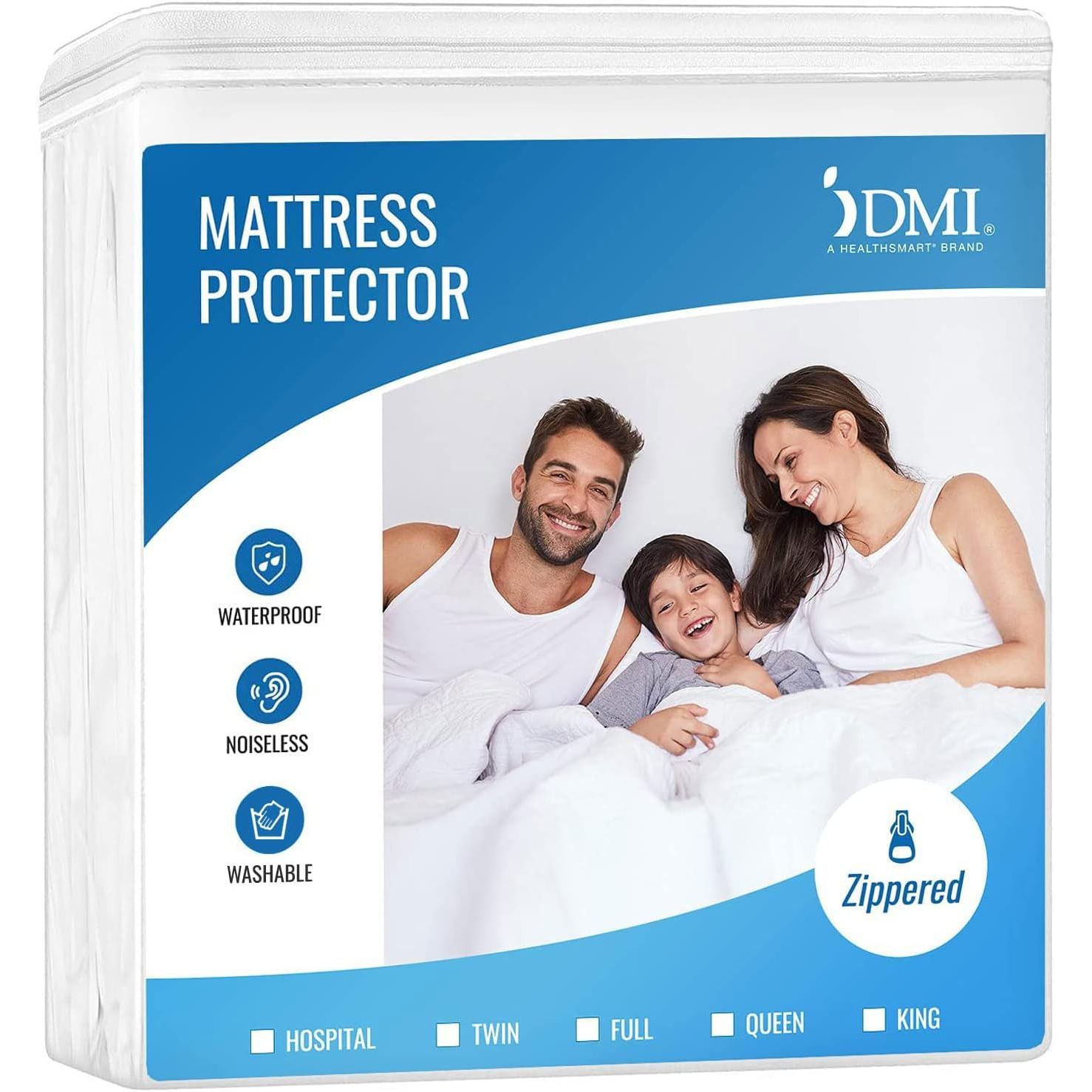 Buy now DMI Waterproof Mattress Protector and Mattress Cover, Soft, Encased Zippered Fit, Twin, Packaging may vary Twin (pack of 24) Fitted at indiglob india