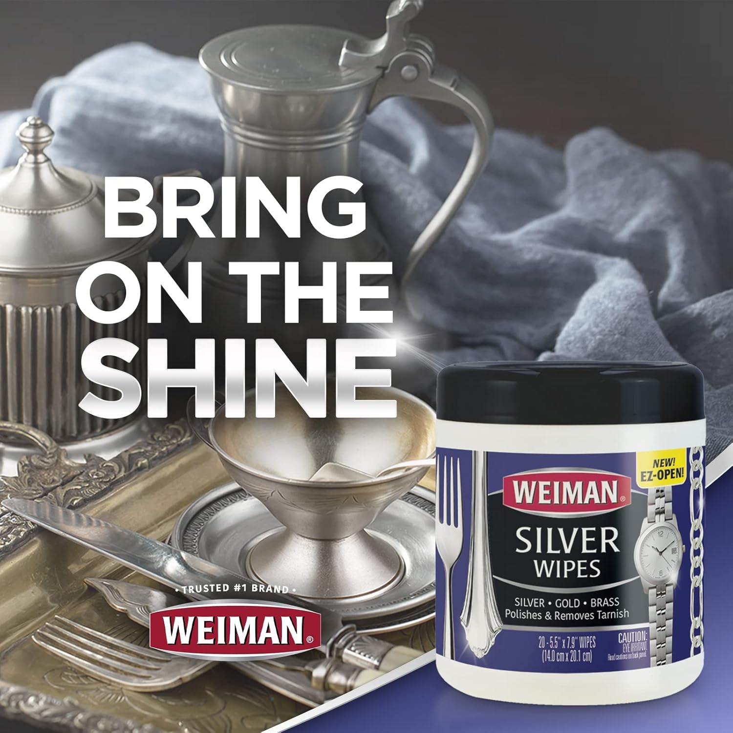 Buy now Weiman Jewelry Polish Cleaner, Tarnish Remover Wipes - 20 Count - Use on Silver Jewelry Antique Silver Gold Brass Copper and Aluminum at indiglob india