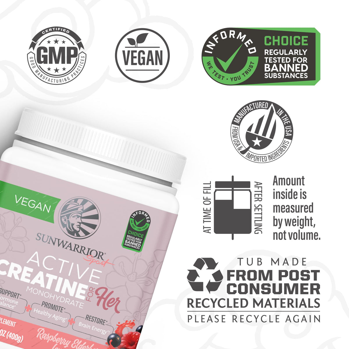 Creatine Supplement for Women Monohydrate Powder Raspberry Lemonade