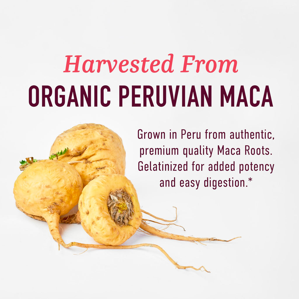 Organic Maca Root Capsules for Women, Peruvian Maca 2250MG Extra Strength | Red Black & Yellow Root Powder with Black Pepper for Absorption, Herbal Support for Energy & Hormone Balance, 120 Capsules