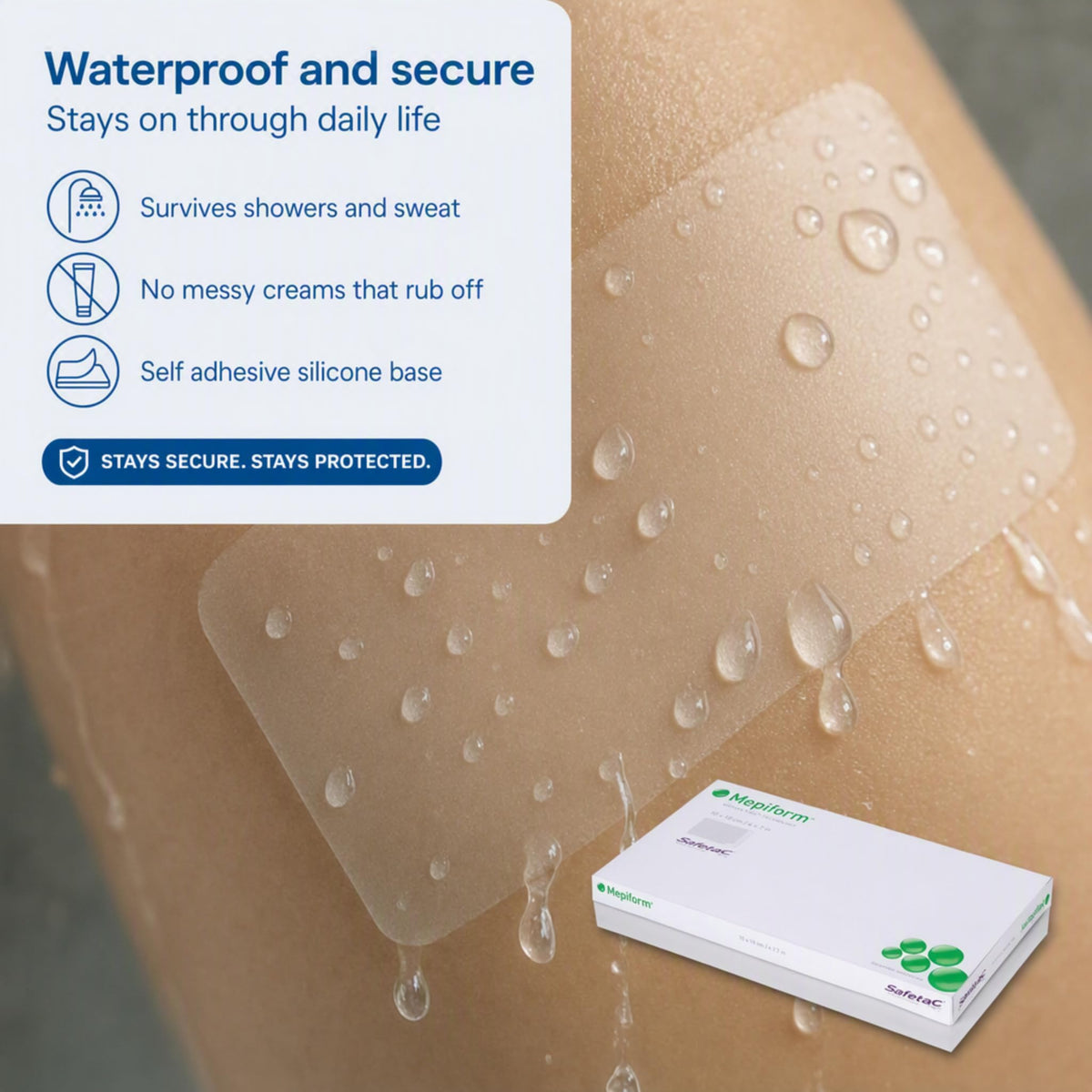 Mepiform Scar Reduction Dressing 4x7inch 10x18cm 5/pk From Spain