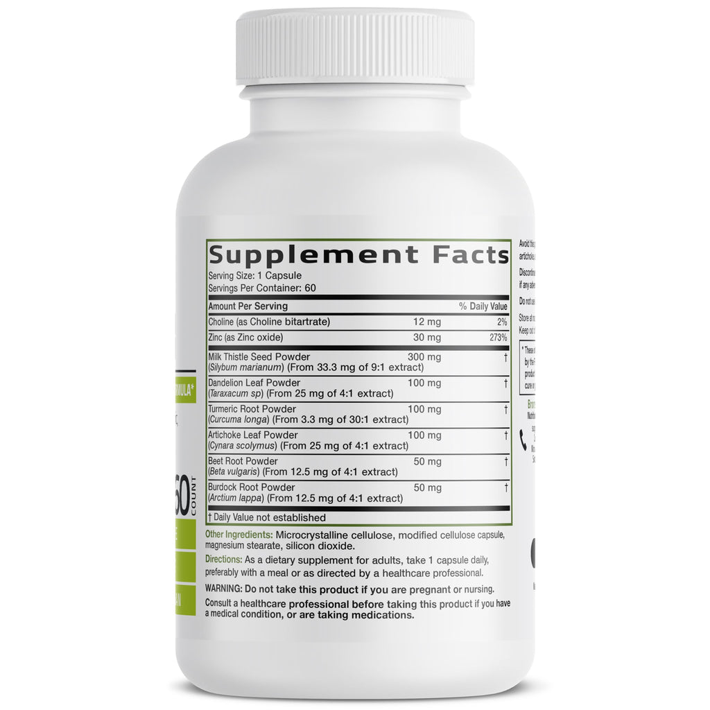 Bronson Liver Detox Advanced Detox & Cleansing Formula 60 Capsules | Liver Health Support with Milk Thistle, Dandelion Extract, Turmeric, Artichoke Leaf & Beet Root, Non-GMO, Soy-Free