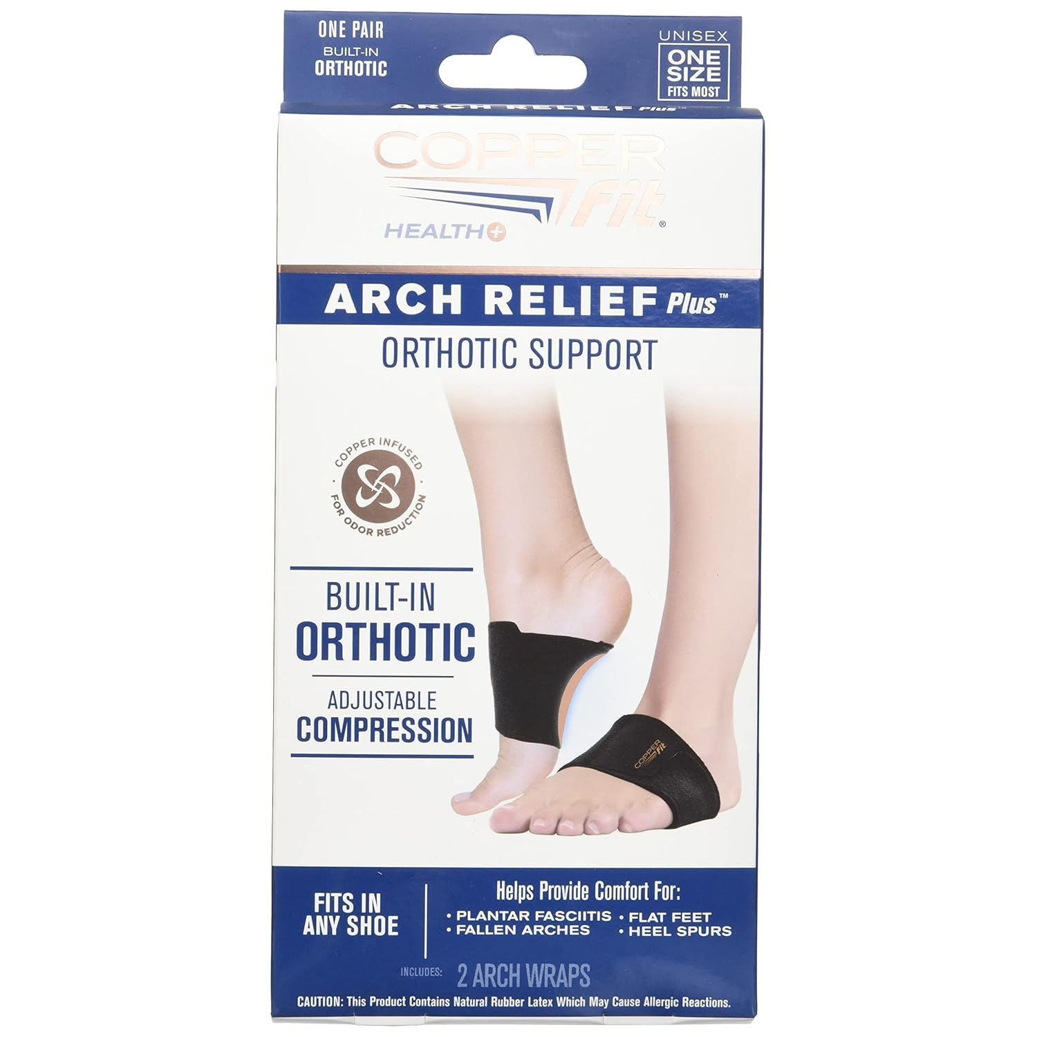 Buy now Copper Fit CFACBP Health Unisex Arch Relief Plus with Built-In Orthotic Support, Black Black Relief-Pack of 12 at indiglob india
