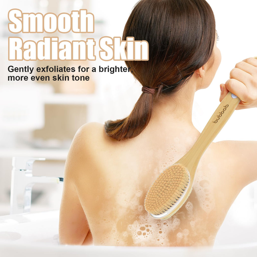 Back Scrubber for Shower,Bath Brush with Long Handle,Men and Women (Blue) | Bath Brush Body Exfoliator for Wet or Dry Brushing