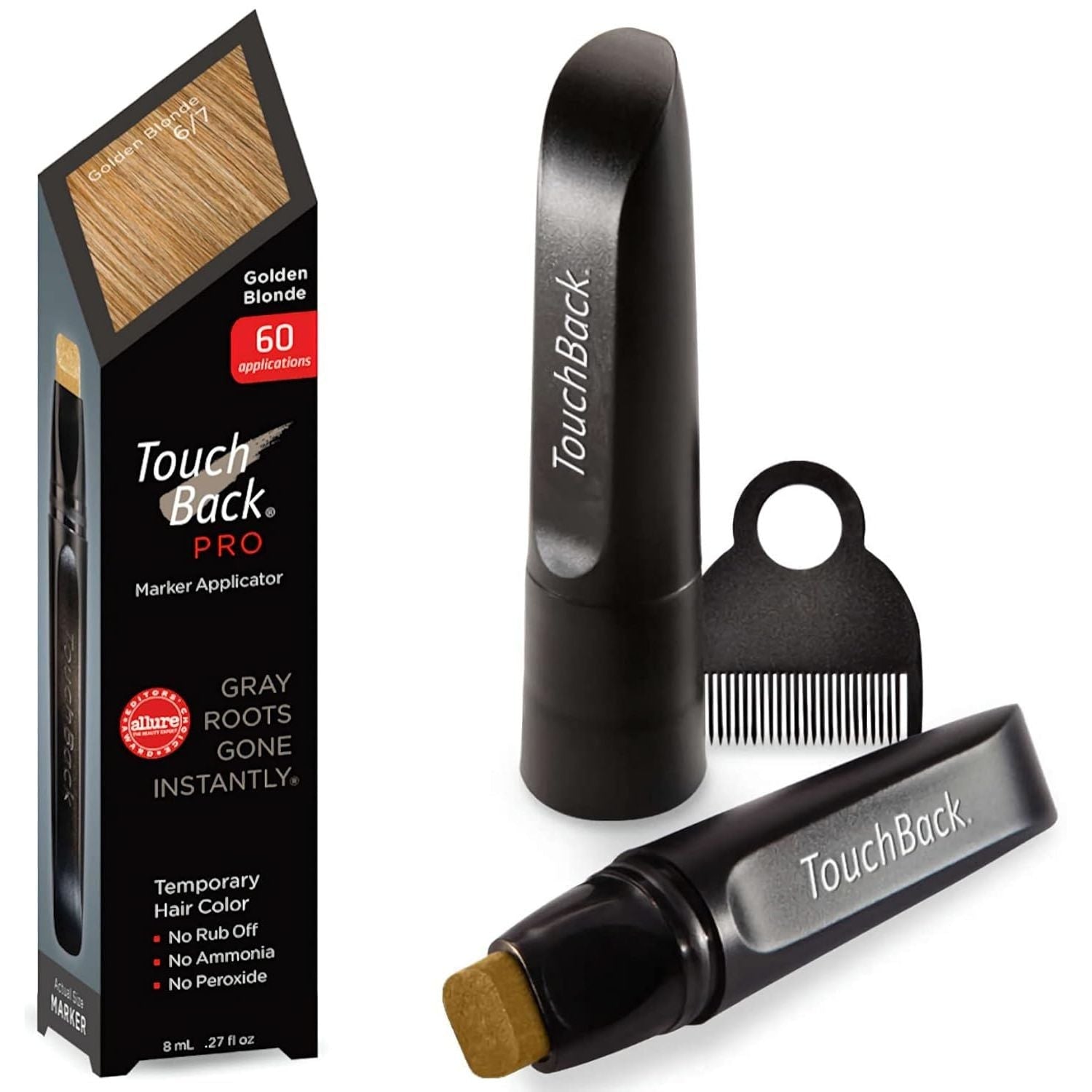Buy now TouchBack Pro Gray Root Touch Up Marker Applicator - Real Hair Color - Dark Brown Golden Blonde at indiglob india