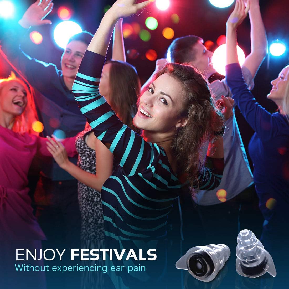 Buy now High Fidelity Concert Earplugs, Reusable Musicians Ear Plugs, 24dB Advanced Filter Technology Ear Protection at indiglob india