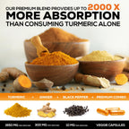 Turmeric Curcumin Supplement - 95% Curcuminoids with Organic Turmeric & Ginger, BioPerine Black Pepper Extract for Best Absorption, Natural Vegan Joint Support, Non-GMO, Bottled in USA - 240 Capsules