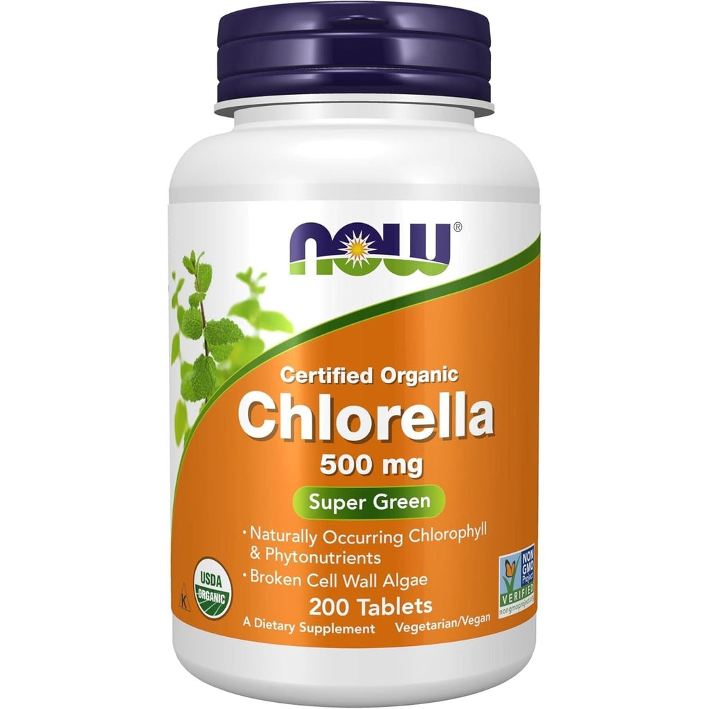 Buy now NOW Foods Supplements, Organic Chlorella 500 mg with naturally occurring Chlorophyll, Beta-Carotene, mixed Carotenoids, Vitamin C, Iron and Protein, 200 Tablets 200 Count (Pack of 1) at indiglob india