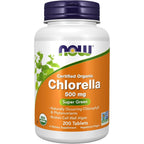Buy now NOW Foods Supplements, Organic Chlorella 500 mg with naturally occurring Chlorophyll, Beta-Carotene, mixed Carotenoids, Vitamin C, Iron and Protein, 200 Tablets 200 Count (Pack of 1) at indiglob india