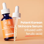 SeoulCeuticals Korean Skin Care 20% Vitamin C Serum for Face + CE Ferulic | 1oz C E Ferulic Vit C Facial Oil with Hyaluronic Acid, Vitamina E, Vegan, Cruelty Free, Anti Aging K Beauty Glow C+E Skincare