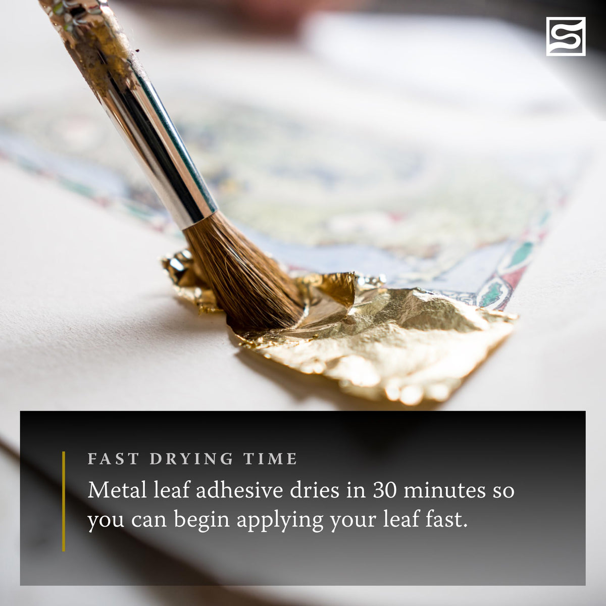 Mona Lisa Metal Leaf Adhesive Made in USA - 2 oz Size for Gold Silver Copper Gilding - Water Based Craft Glue