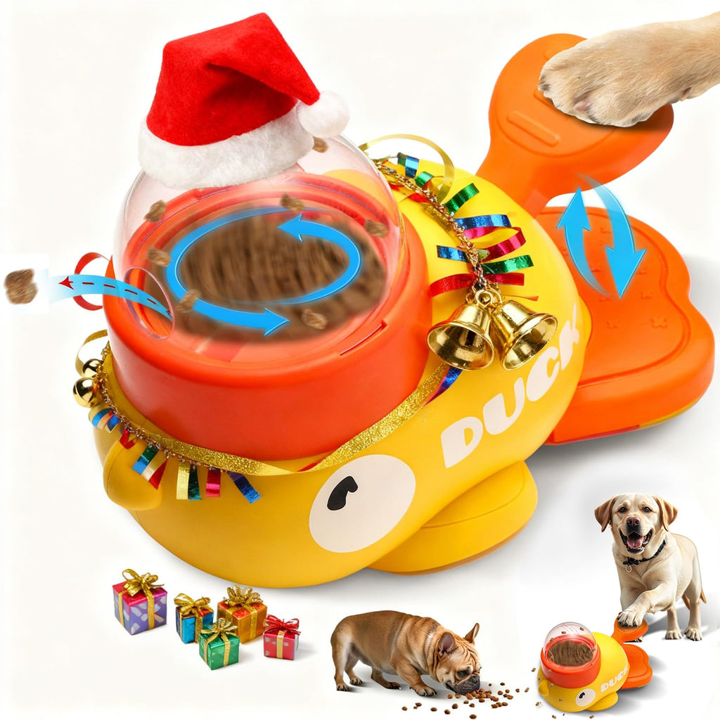 Duck Dog Slow Feeder Puzzle Toy, 3 Adjustable Openings, Treat Dispenser