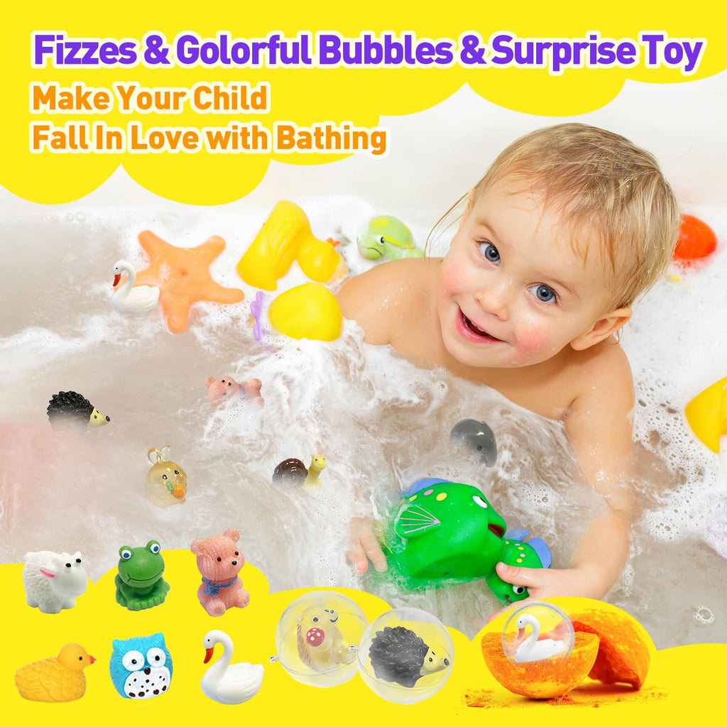 Bath Bombs for Kids with Surprise Toys Inside, 12pcs Bubble Fizzy Bath Bomb