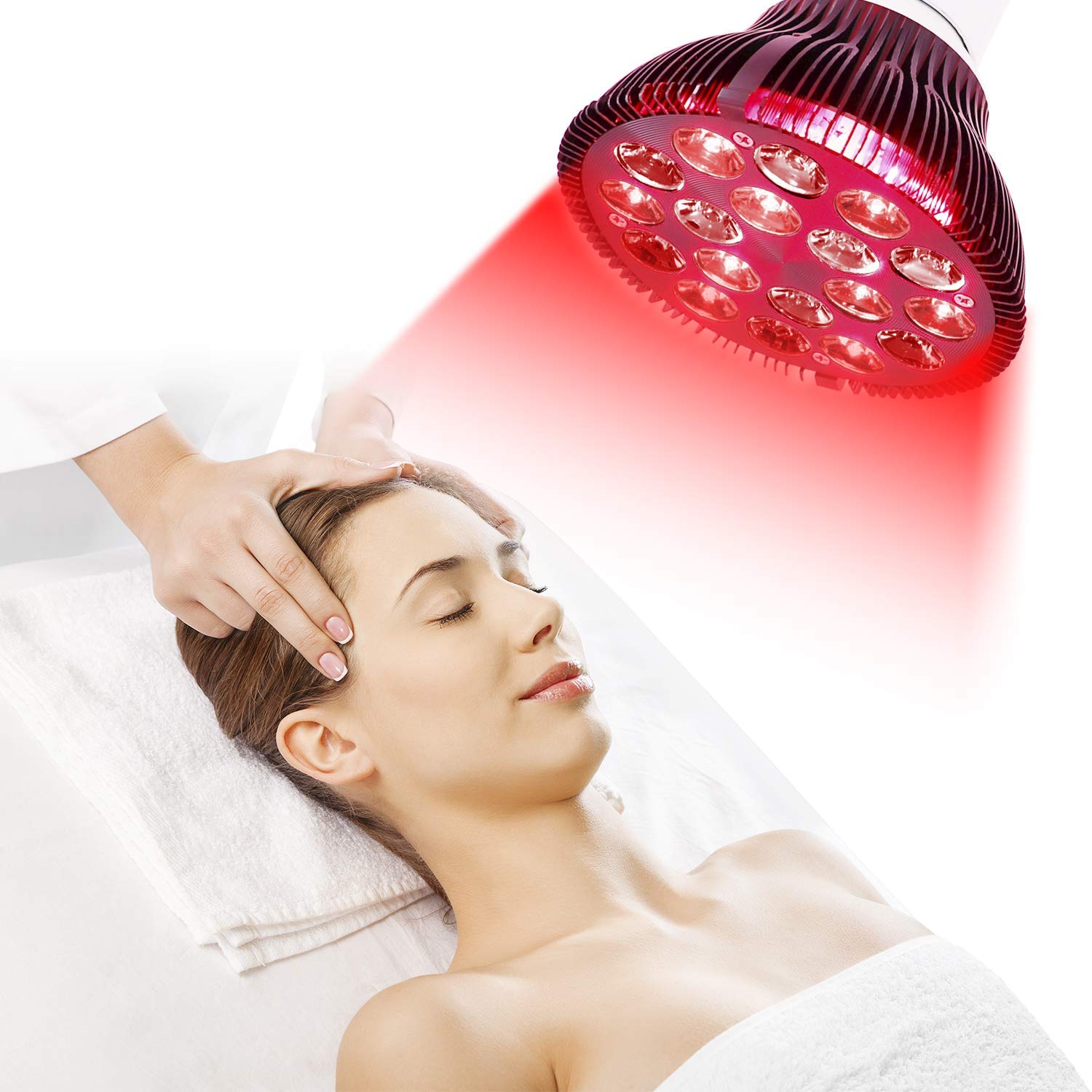 Buy now Red Light Therapy Lamp, Facial Light Therapy 660nm & 850nm 18 LEDs Near Infrared Light Therapy Device for Face, Skin Health and Pain Relief at indiglob india