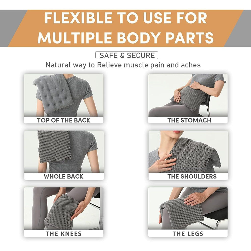 Buy now UNCN Wide Microwave Heating pad with Washable Cover 9.5 x 16in Microwavable Hot Pad for Neck Shoulder, Cramps, Back Cordless Warm Compress Weighted Moist Heat Pack for Aches, Unscented at indiglob india