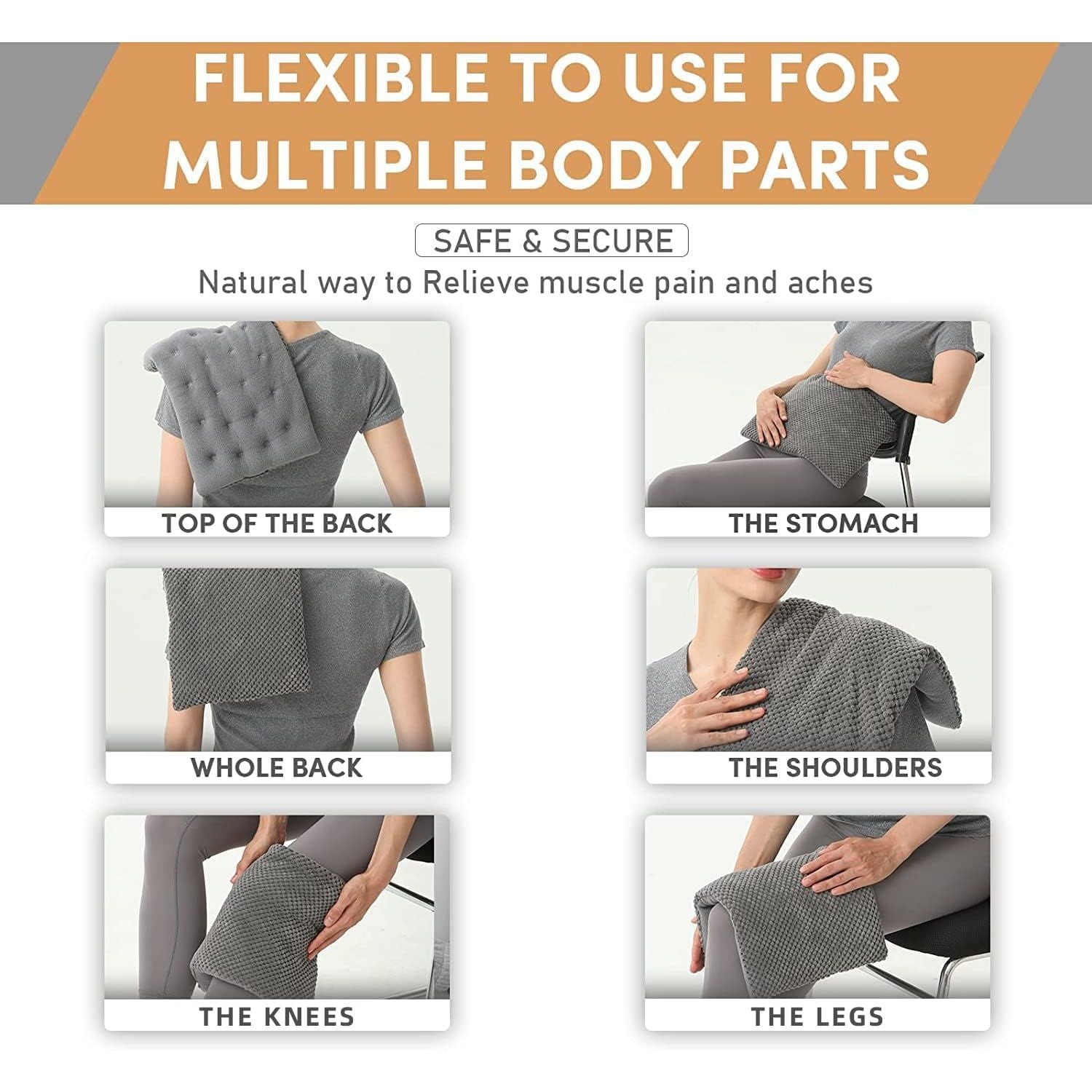 Buy now UNCN Wide Microwave Heating pad with Washable Cover 9.5 x 16in Microwavable Hot Pad for Neck Shoulder, Cramps, Back Cordless Warm Compress Weighted Moist Heat Pack for Aches, Unscented at indiglob india