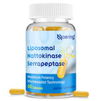 Liposomal Nattokinase 12,000 FU Serrapeptase 360,000 SPU Enzyme Supplement | Enriched with Synergistic Enzymes and Nutrient Blend & Inulin for Circulatory, Gut, Digestion 60 Capsules (2 Bottle)