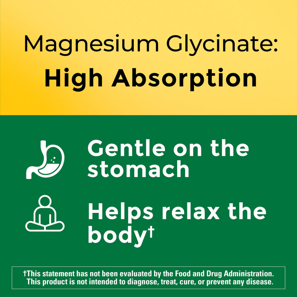 Nature Made Magnesium Glycinate 300 mg per 3 Capsules, 90 Capsules | High Absorption Magnesium Supplement for Muscle, Heart and Bone Support, Magnesium Bisglycinate Capsules, 30 Day Supply