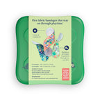 Welly Bandages | Adhesive Flexible Fabric Bravery Badges | Assorted Shapes for Minor Cuts, Scrapes, and Wounds | Colorful and Fun First Aid Tin | Turtle Oasis Patterns - 48 Count