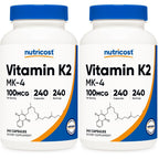 Nutricost Vitamin K2 (MK4) 240 Capsules (100mcg) - Gluten Free and Non-GMO