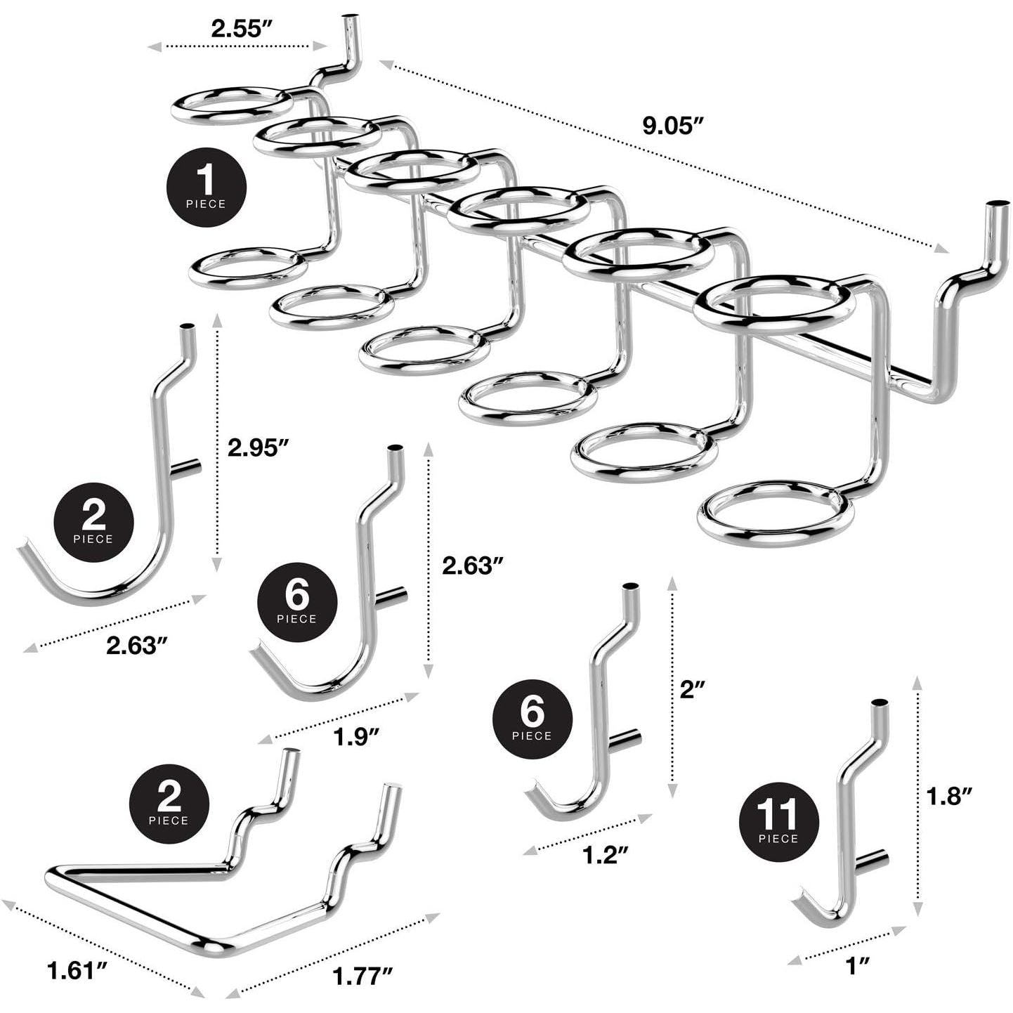 Buy now Hiltex 53106 Pegboard Hook Assortment Set, 50 Piece Heavy Duty, Pegboard Hooks for Tools, Garage & Workshops Hooks and Holders, Accessories for Craft Room, Wall Storage Shelving Peg Hooks at indiglob india