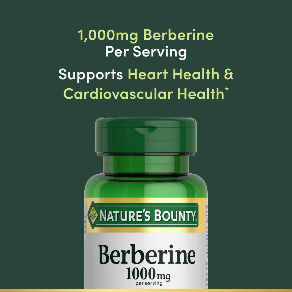 Nature's Bounty Berberine 1000mg Capsules, 60 Count