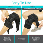 Buy now Vive Hinged Knee Brace - Relieves ACL, MCL, Meniscus Tear - Lightweight, Comfortable, Breathable Open Patella Wrap with Side Stabilizers - for Women & Men - Adjustable Strap for Tendonitis at indiglob india