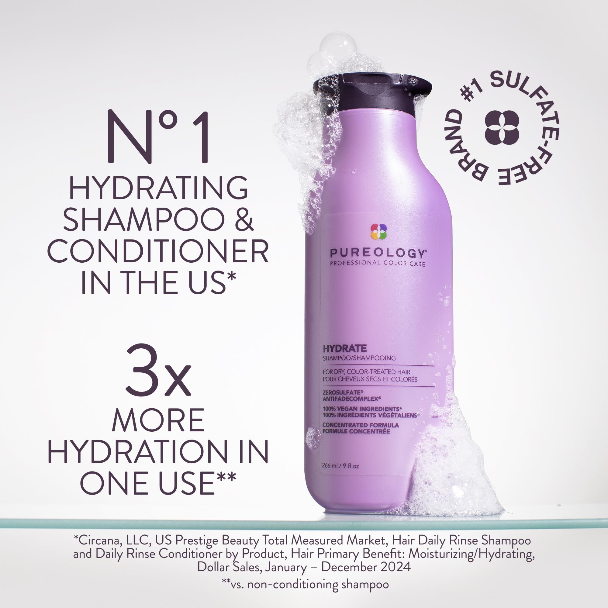 Pureology Hydrate Shampoo – Moisturizes & Nourishes Dry Hair