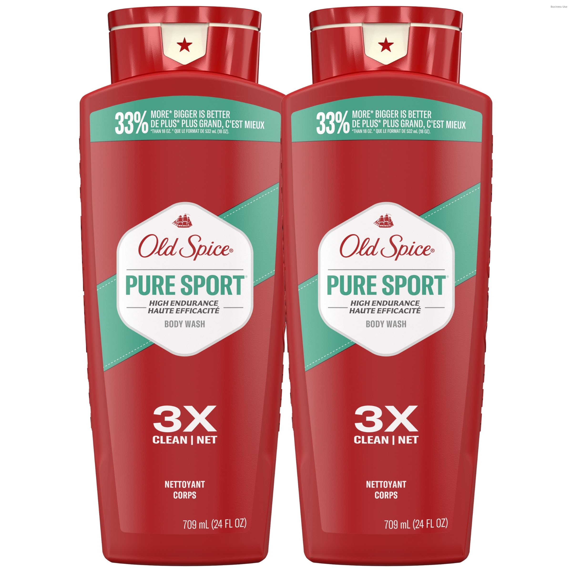 Old Spice Refreshing Body Wash for Men, High Endurance, 3X Defense, 24/7 Shower Fresh with Long Lasting Scent, Pure Sport Scent, 24 oz (Pack of 2)